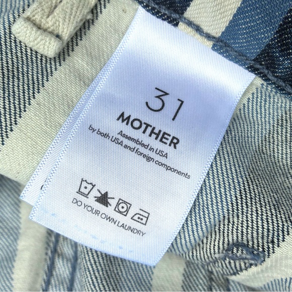 Mother NWOT Twister Patch Pocket Striped Jeans Sz 31 - Picture 7 of 9